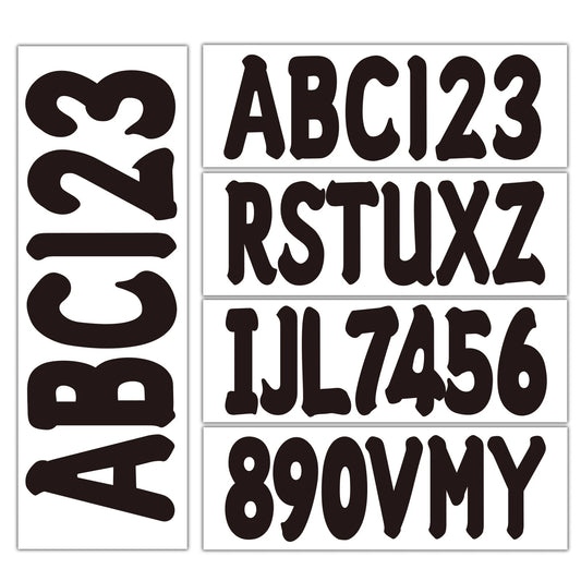 Custom Boat Registration Numbers Black Decal Sticker Set A-Z 0-9