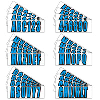 Boat Registration Decal Sticker Blue A-Z/0-9 4 Sets