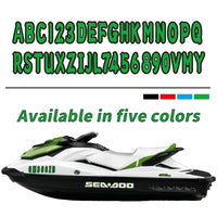 Personalized Boat Registration Decals A-Z & 0-9 Green 4 Set