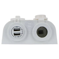 12/24V USB Charger Combo with Power Socket for Boat Caravan 4WD Surface Mount