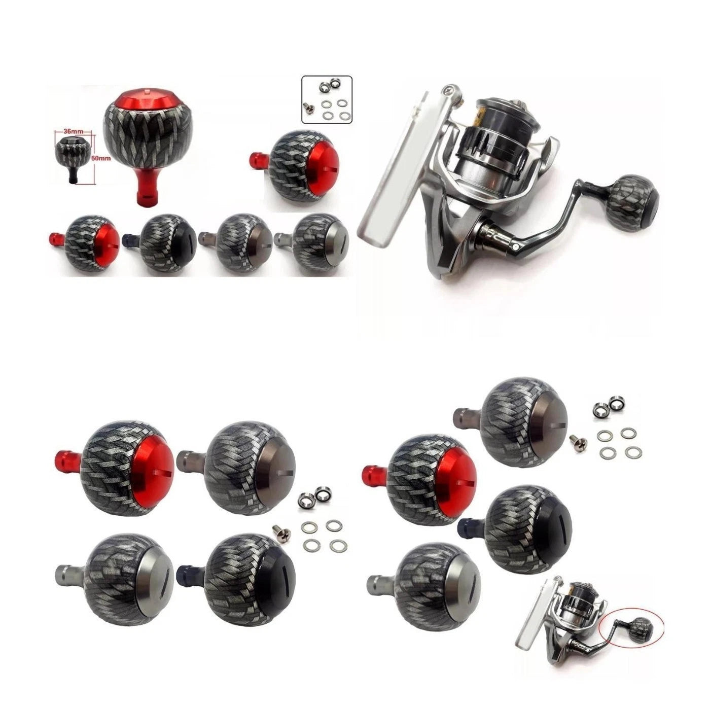 Boat Fishing Aluminum Crank Knob Ergonomic Grip for All Models