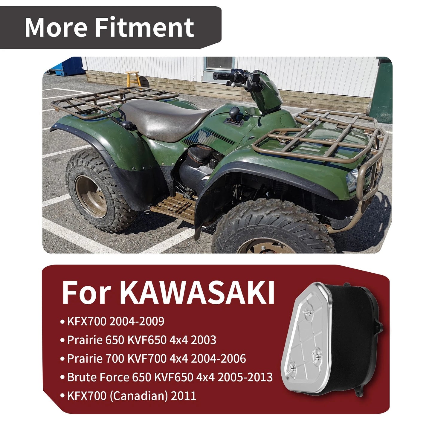 Air Filter Cage Holder w/ Seal Bolt for Kawasaki KFX700 (2004-2009)