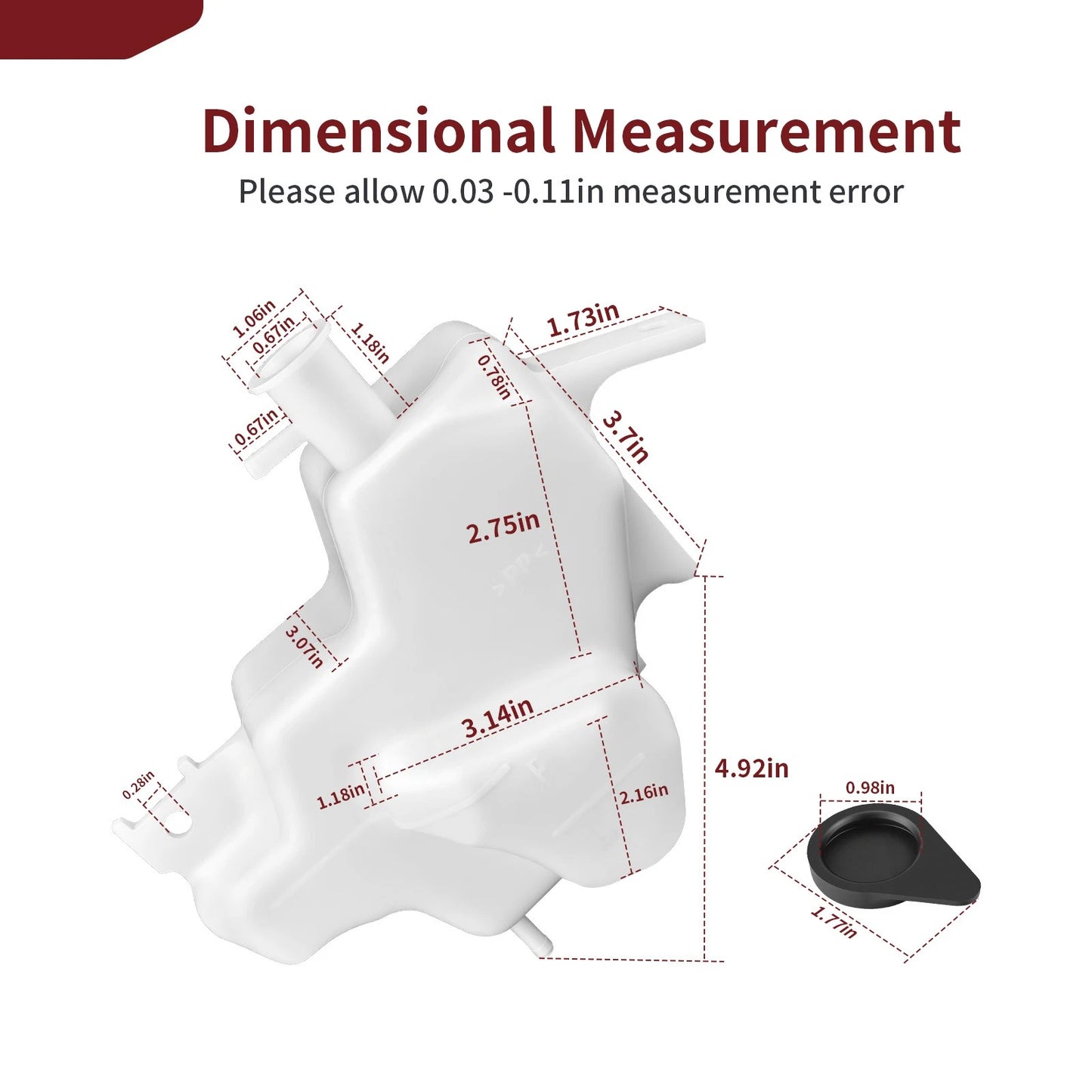 Reservoir w/ Tank Cap for Kawasaki NINJA ZX-6R/ZX-6RR (2003-2004)