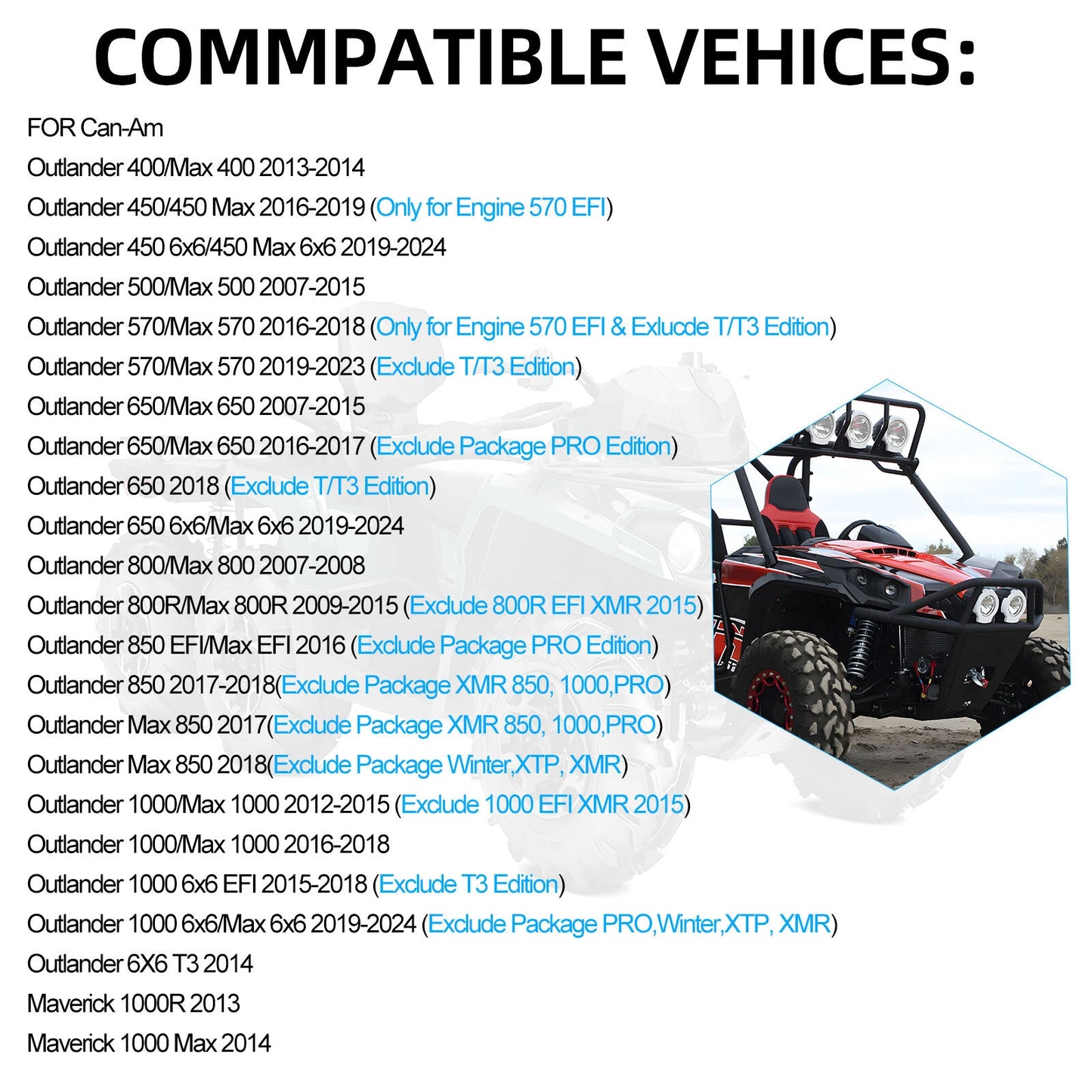 Renegade 500/800/1000 4X4 Rear Drive Shaft U-Joint Kit for Can-Am x2