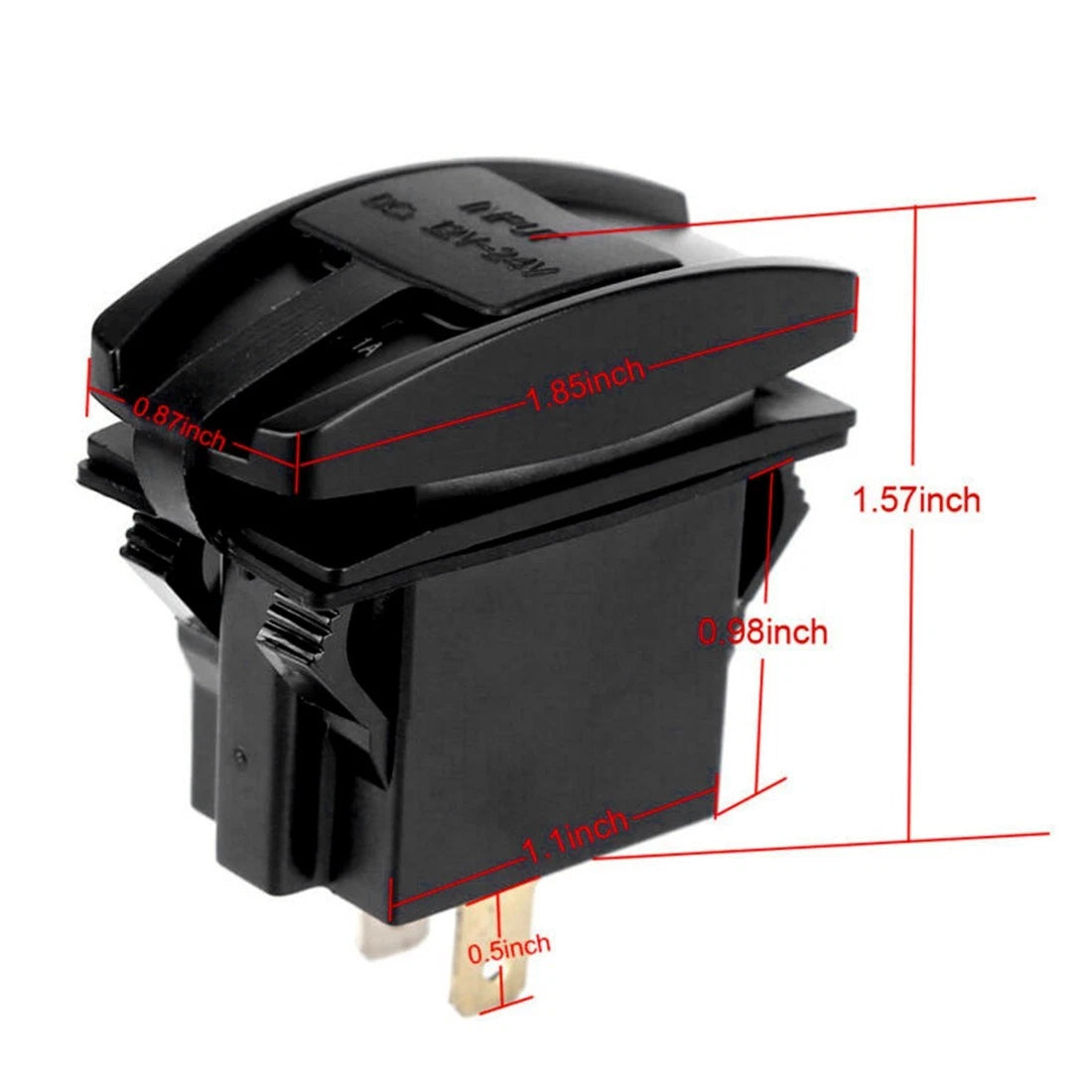 Dual USB Power Charger Rocker Switch for Car/Boat 12V