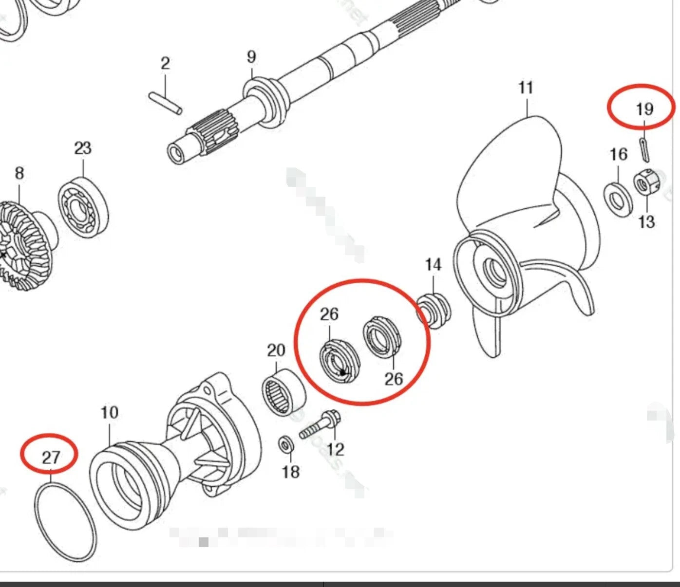 Tohatsu Lower Unit Oil Seal O-ring for 60-250HP Outboards