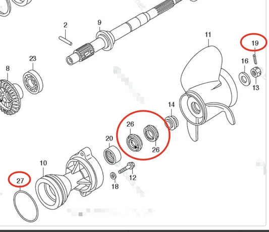 Tohatsu Lower Unit Oil Seal O-ring for 60-250HP Outboards