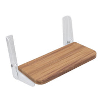 Teak Wood Folding Step Board Footrest for Boat Helm with Aluminum Support