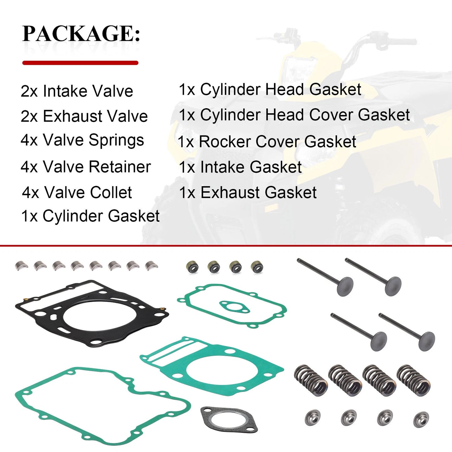 Exhaust Intake Valve Gasket Kit for Polaris Sportsman 400/450/500