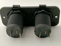 Flush Mount Dual Power Socket 12/24V 20A for Boat/Car/Caravan/4WD Black