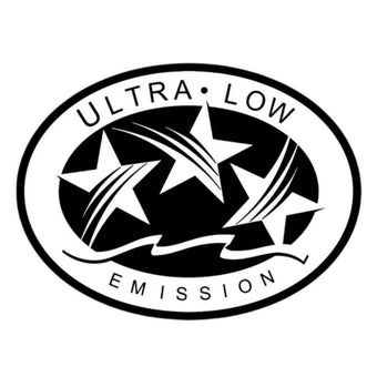 compare product Ultra Low Emission 3 Star California DOT Outboard Graphic Sticker Decal - White