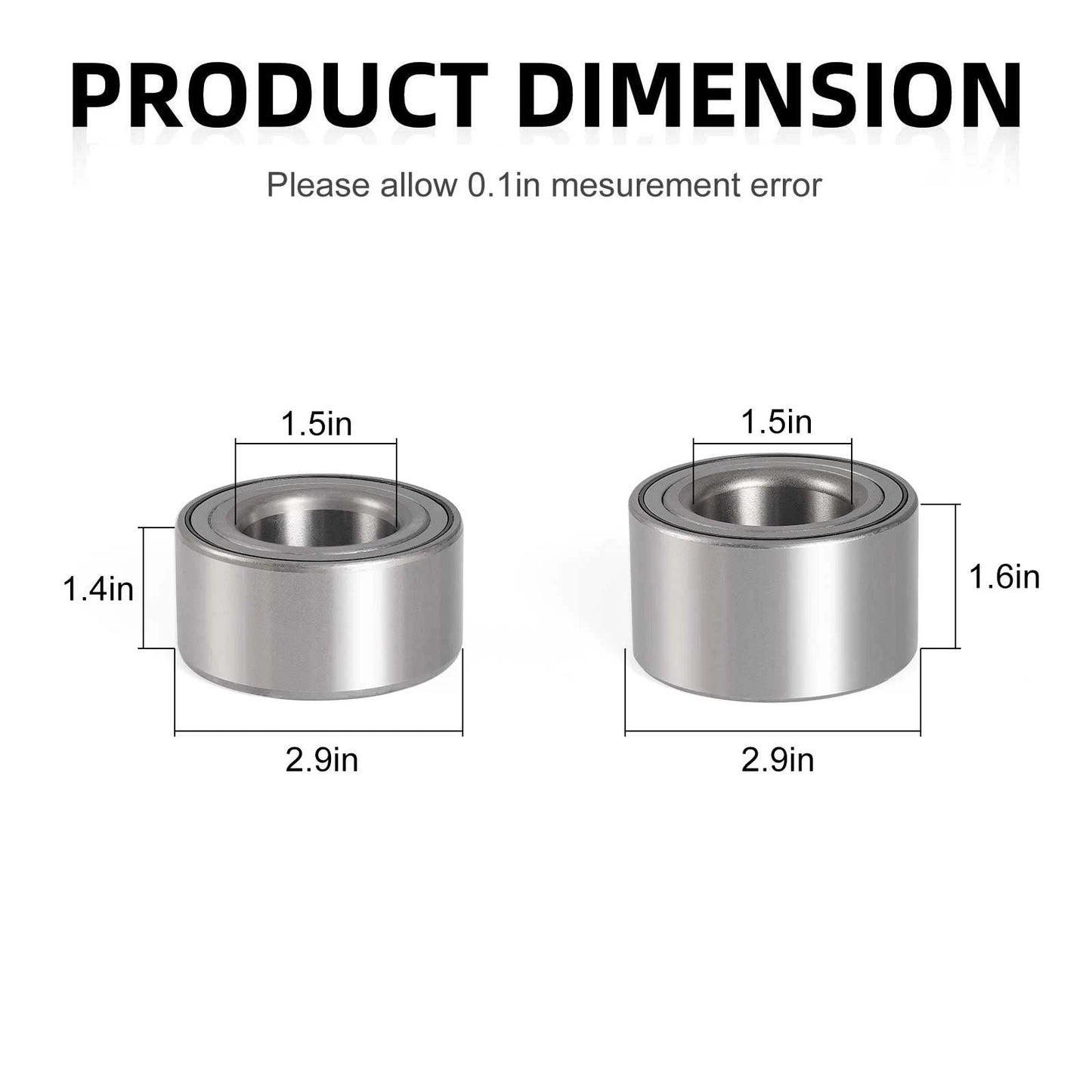 Front Rear Wheel Bearing + Circlip for Kawasaki KRF1000 Teryx KRX 1000 (2020-2024)