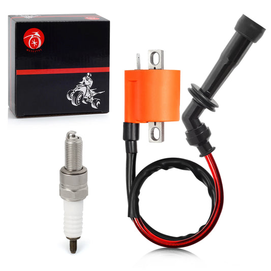 Ignition Coil & Spark Plug + Cap Cover for Suzuki Quadsport Z400/LTZ400