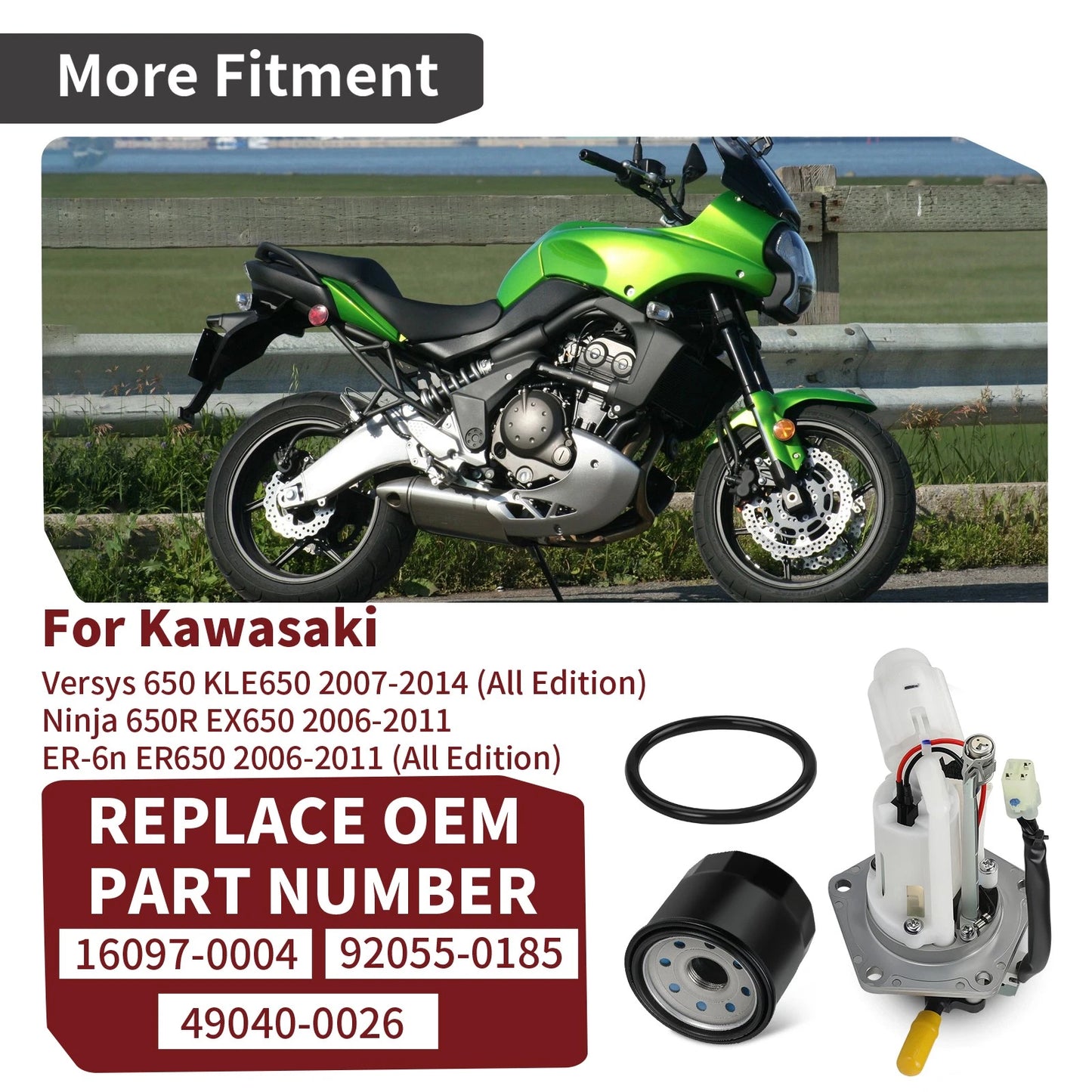 Fuel Pump Oil Filter for Kawasaki Versys 650/Ninja 650R/ER-6n (2006-2018)