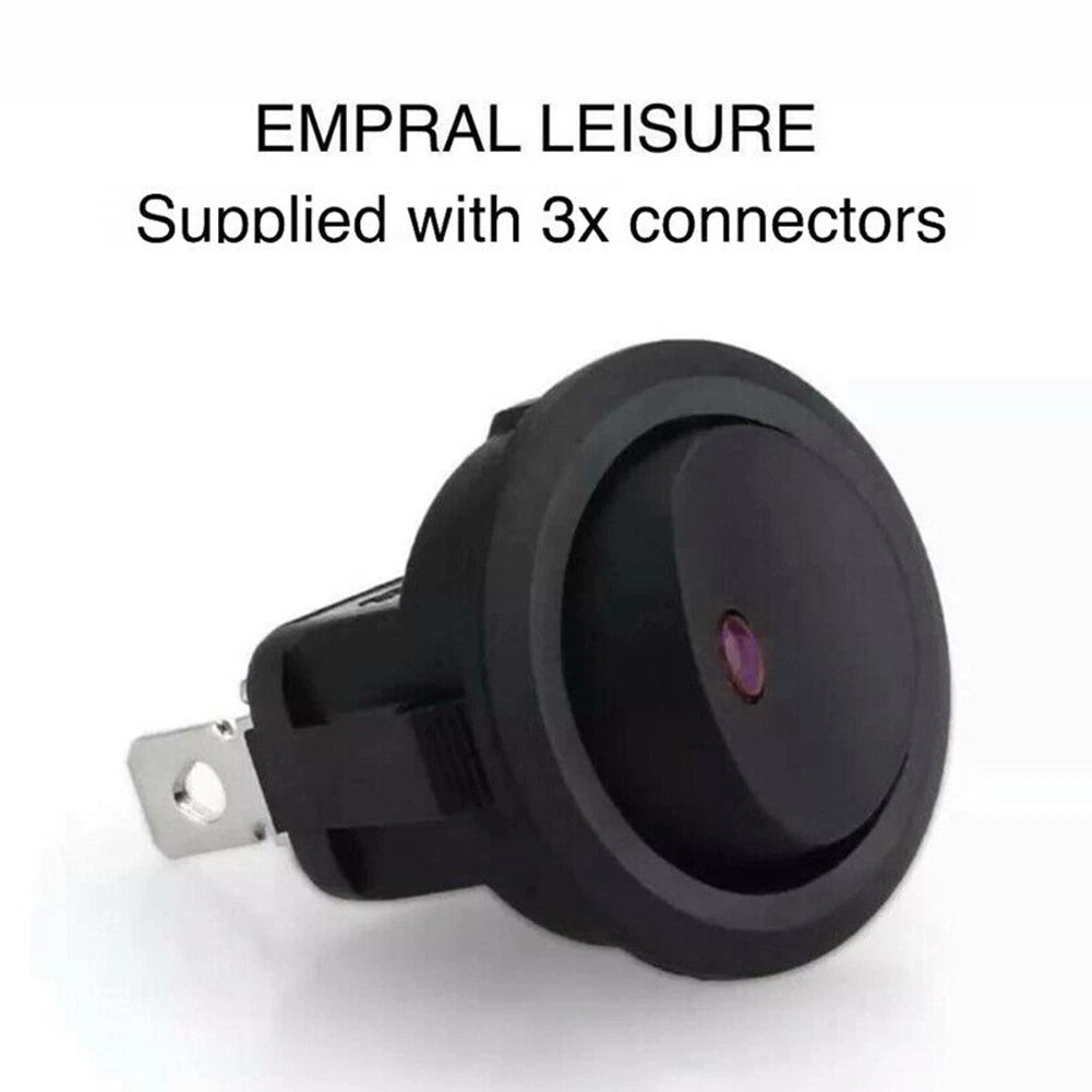 12/24V Red LED Rocker Switch Set for Motorhome/Caravan/Boat