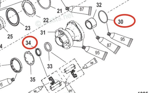 Lower Unit Oil Seal Kit for Mercury Mariner 65-225HP