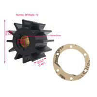 12 Blade Neoprene Impeller Kit for Volvo Penta 21930184/21730344