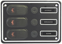 12V 3 Switch Panel Weatherproof Black Textured Alloy Pre-Wired