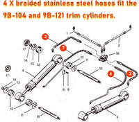 Trim Cylinder Hose Kit for MerCruiser Bravo 1/2/3 (1990-2023)
