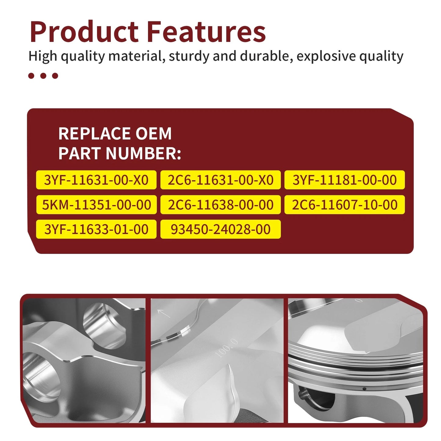 100mm Forged Piston Gasket Top End Kit for Yamaha Rhino 660 (2004-2007)