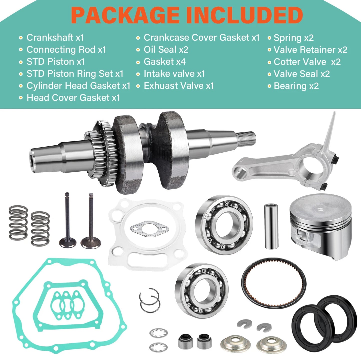 Crankshaft Connecting Rod Piston W Valve for YAMAHA Golf Cart G11/G16/G20