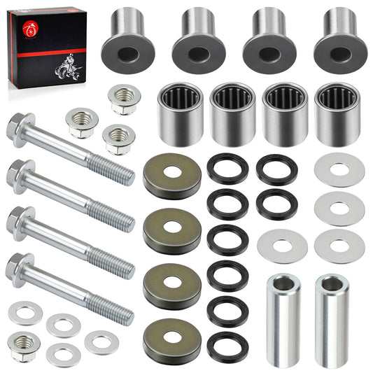 Front Upper/Lower A-Arm Bushing Seal Kit w/ Bolts for Kawasaki KFX400 2003-2006
