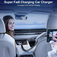 Fast Charging Car Charger for Car/Motorcycle/Boat/RV - Retractable Cable