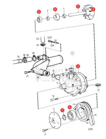 compare product Circulation Pump Rebuild Kit for Volvo Penta AD41/AQADA40/AQAD41/D41