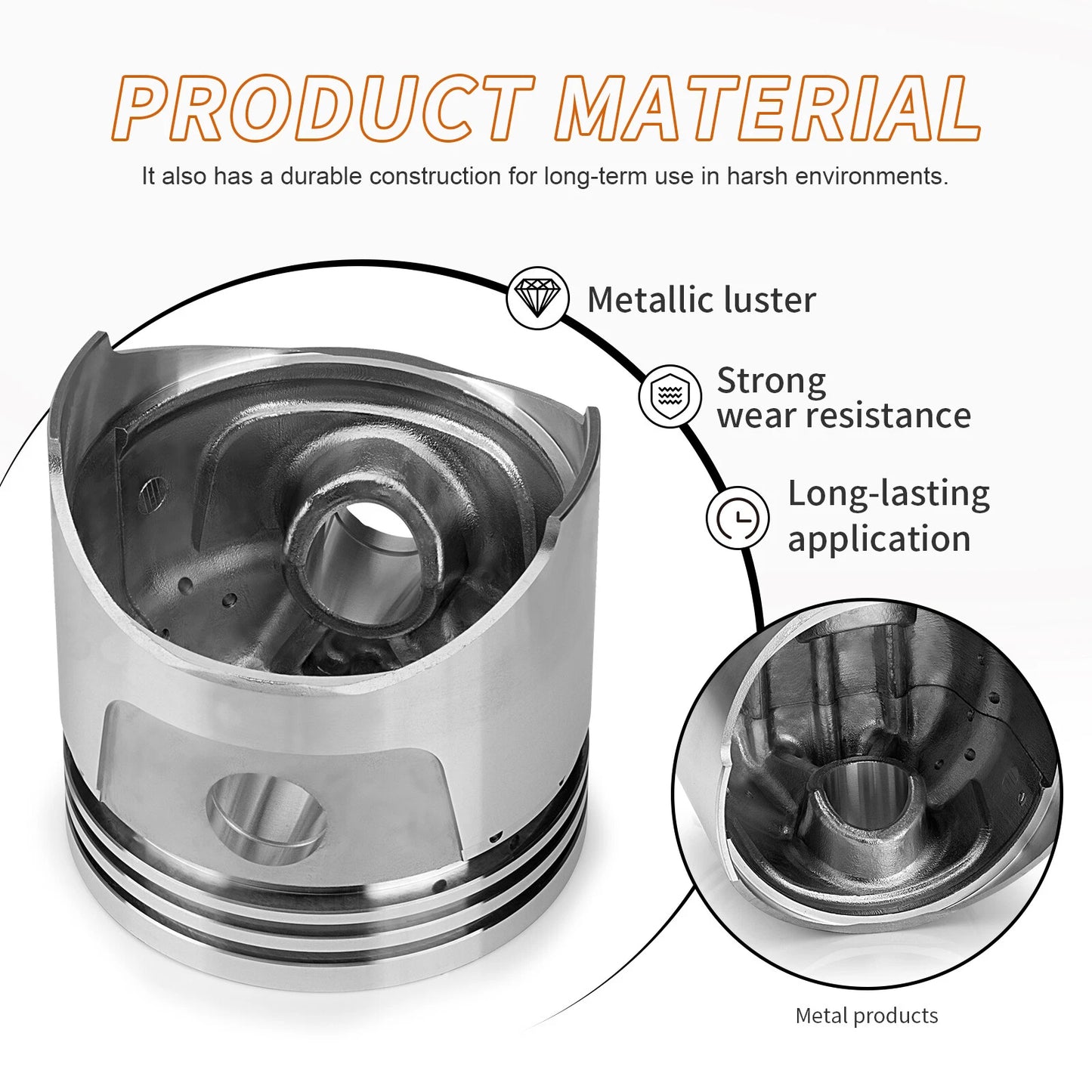 Piston Gasket Kit for Club Car Gas Golf Cart 341cc Engine 1986-1991