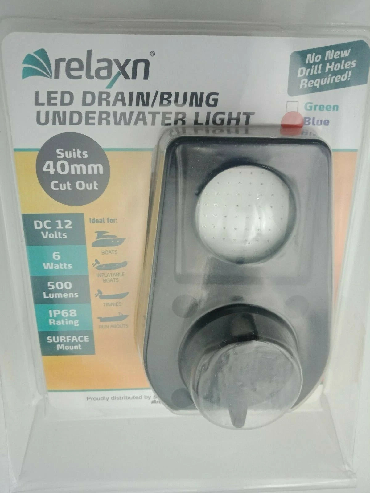 Blue Underwater LED Bung Light Super Bright 500 Lumens for All Boats
