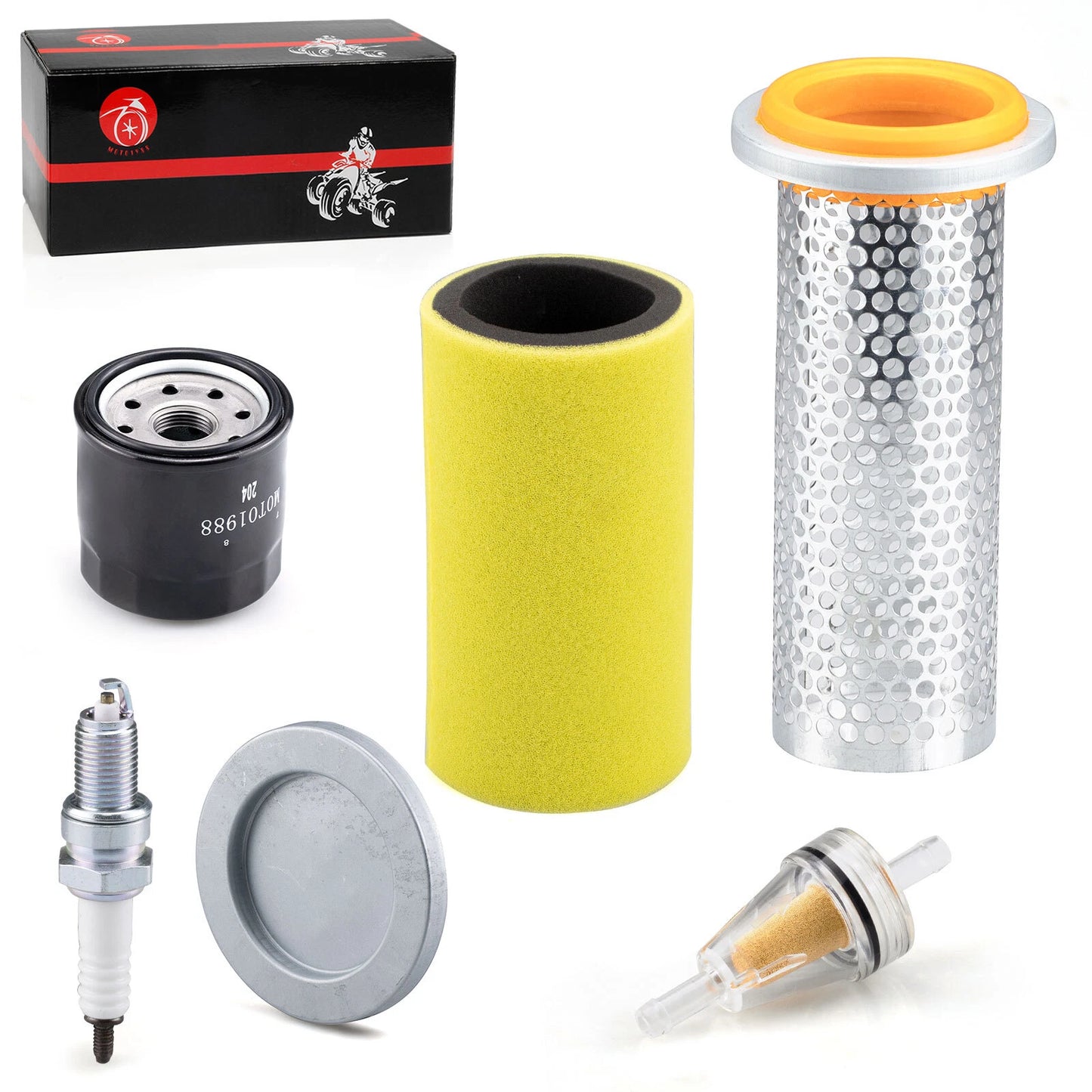 Air Filter Guide Cage Cap Oil Filter Kit for Yamaha Rhino 660 (2004-2007)