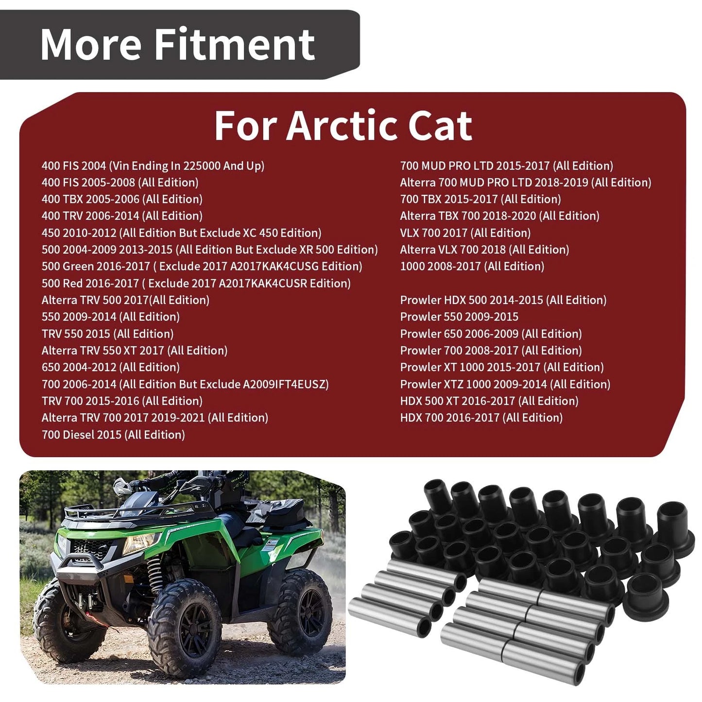 Rear Suspension Bushing & Collar for Arctic Cat 400 FIS TBX/TRV (2004-2009)