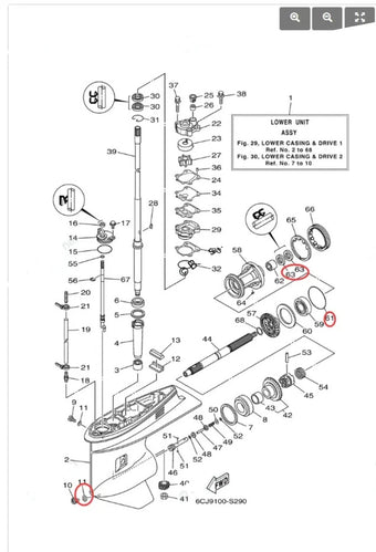 compare product Lower Gearcase Seal Kit for Yamaha 40-100HP Outboard