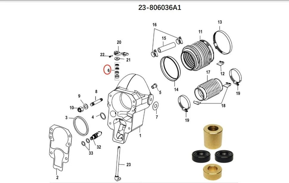 Bell Housing Bushing Kit for Mercruiser Sterndrive ALPHA ONE GEN 2