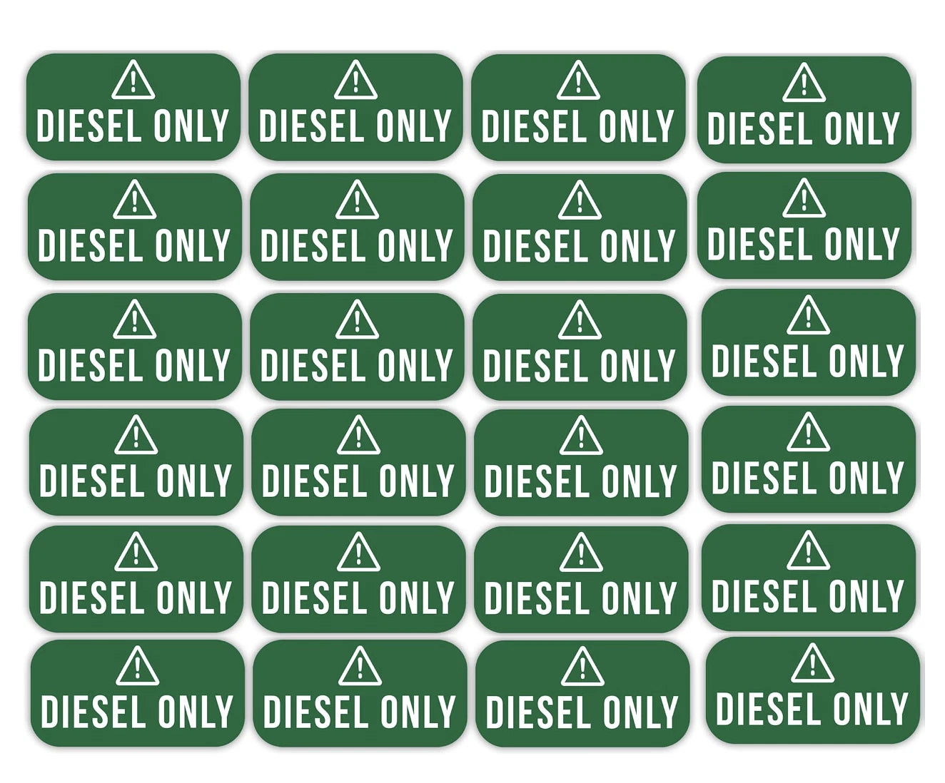 DIESEL ONLY Vinyl Stickers - Decals - Labels for Safety Truck Oil Gas 24PCS