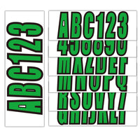 Custom 3" Green Boat Decal Stickers - Boat Registration Numbers & Letters 4 Pack