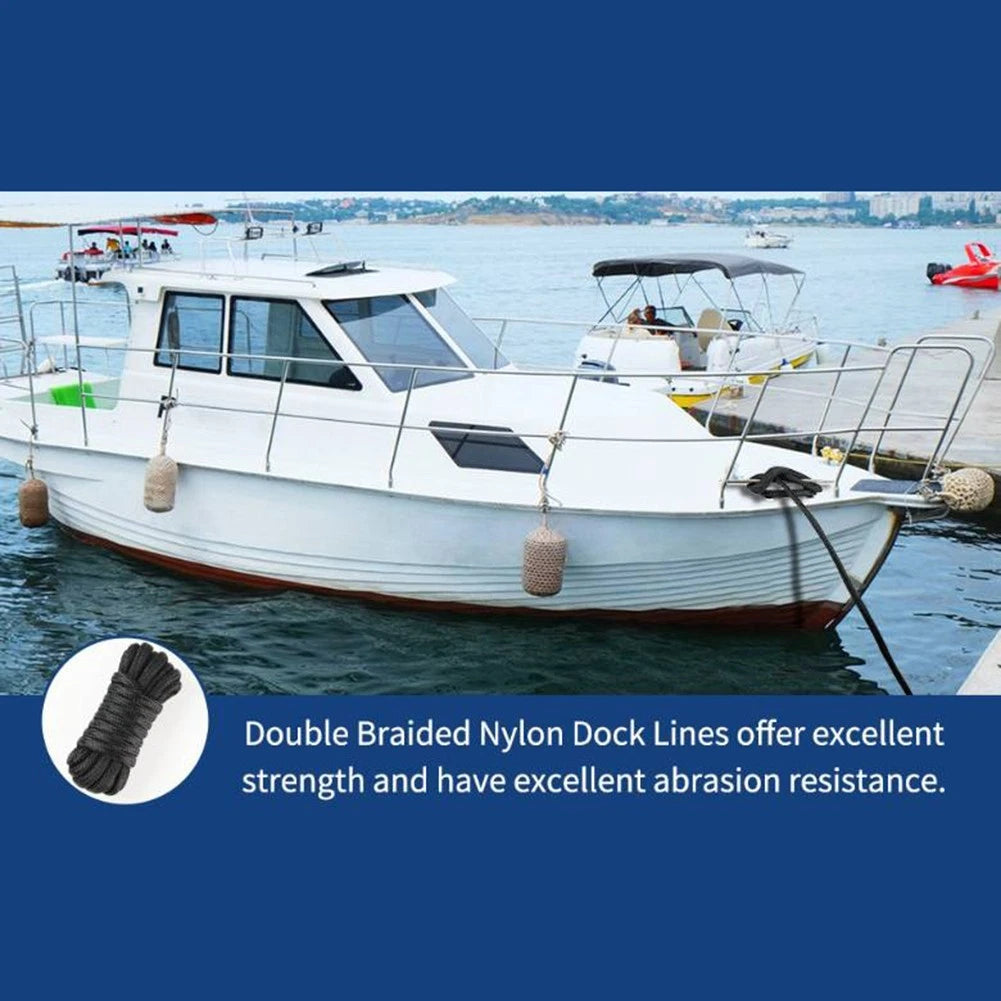 Boat Dock Lines Easy to Operate for Docking/Mooring, High Strength Nylon