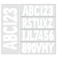 Custom Boat Registration Numbers Decal Sticker Set A-Z & 0-9 White