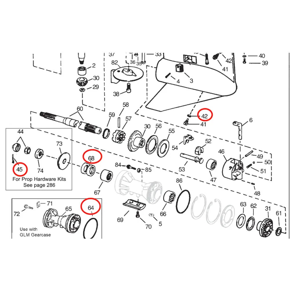 Lower Gearcase Oil Seal Kit for OMC Cobra V6/V8 (320862, 0777380, 0335325)