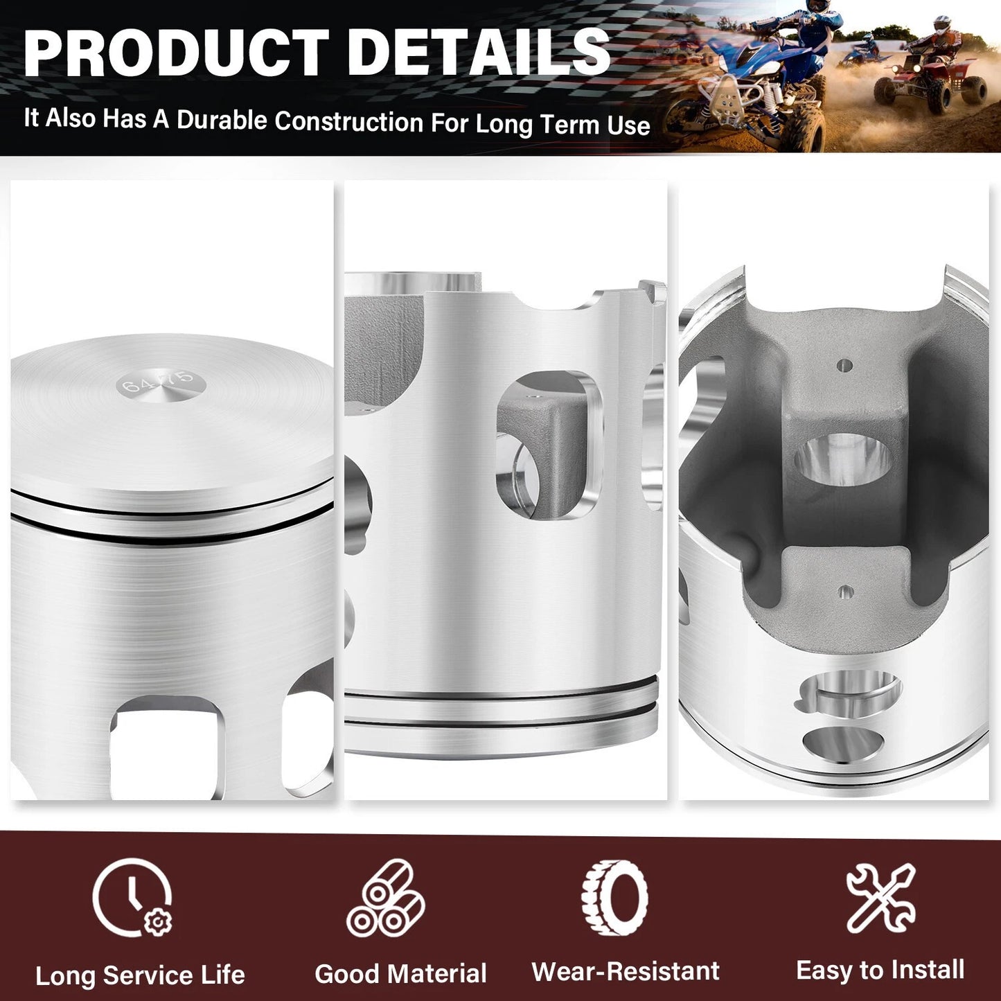 Banshee 350 Forged Piston Ring for Yamaha 64.75mm 0.75 Oversize Big Bore